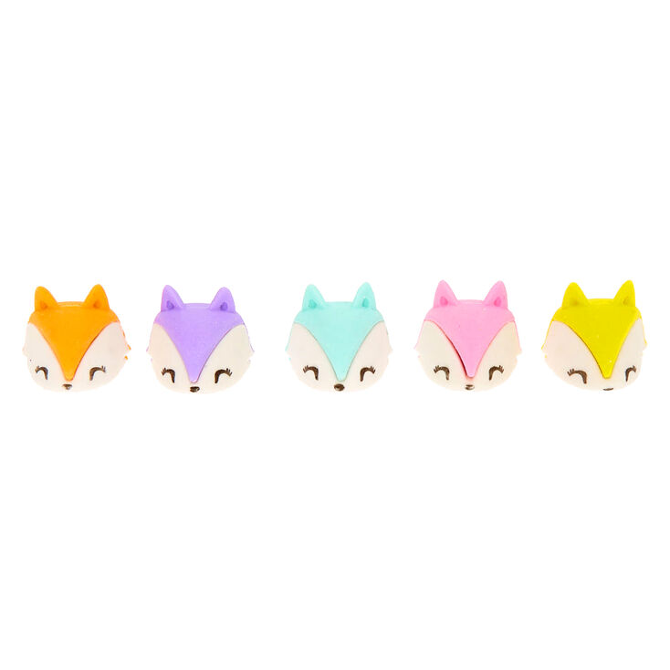 Claire's Gommes arc-en-ciel Trixie la renarde - Lot de 5