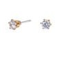 18kt Gold Plated Cubic Zirconia 3MM Round Stud Earrings,