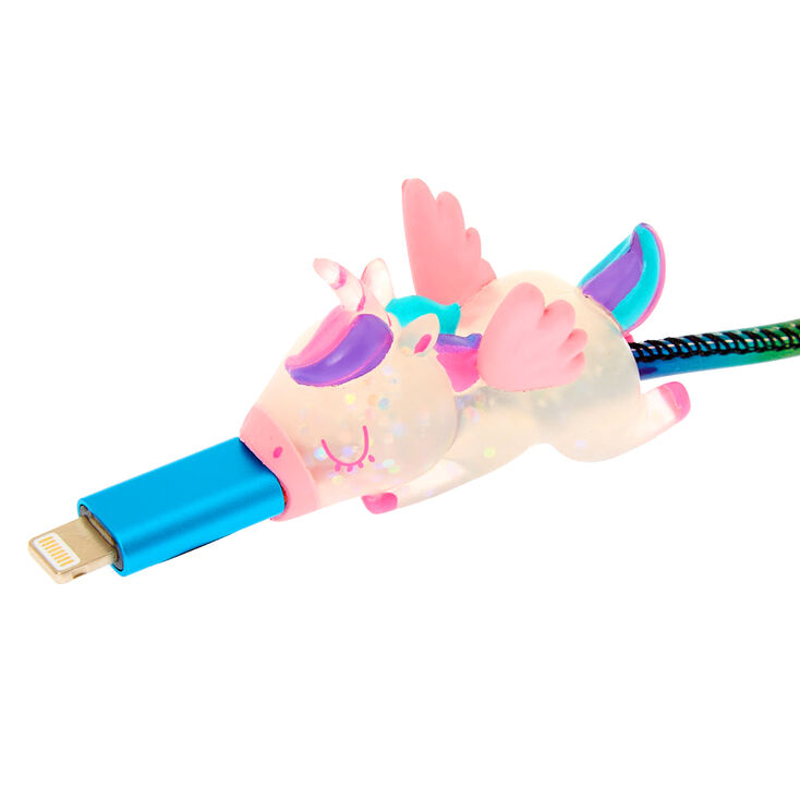 MojiPower&reg; Glitter Unicorn Cable Protector - Clear,