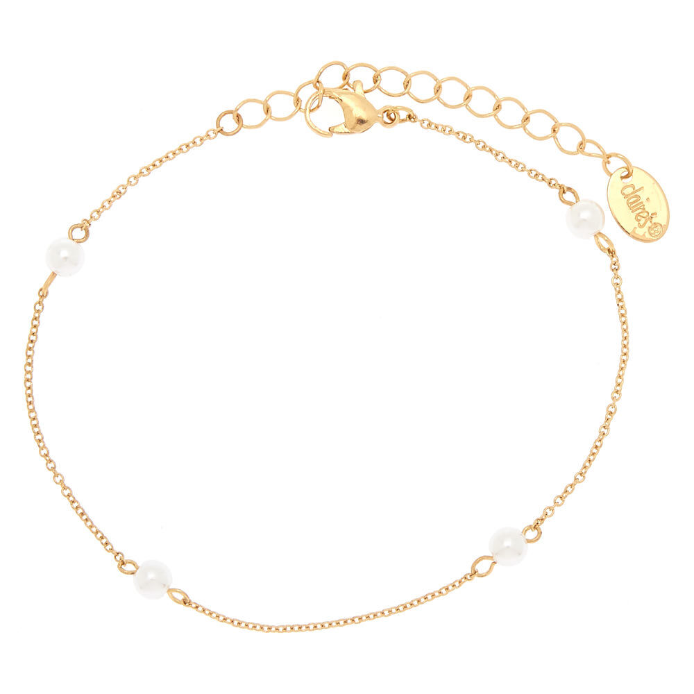 Gold Pearl Chain Anklet,