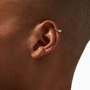 Silver-tone 22G Crystal Trio Cartilage Clicker Earring,