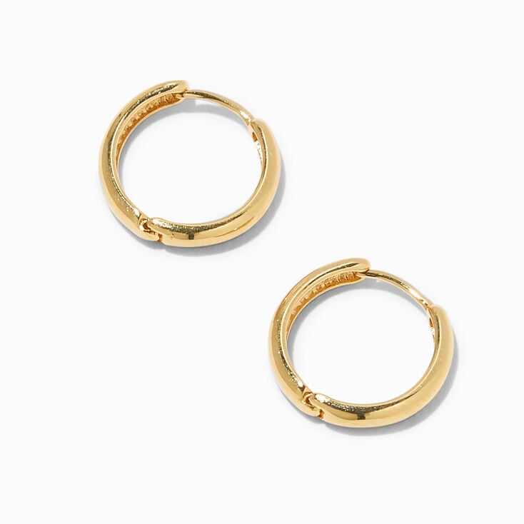 C LUXE by Claire&#39;s 18k Yellow Gold Plated 12MM Clicker Hoop Earrings,