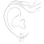 Silver-tone 15mm Thin Triple Hoop Earrings,
