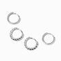 C LUXE by Claire&#39;s Sterling Silver 8mm &amp; 10mm Twisted Hoop Earrings - 2 Pack,