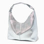 Silver Slouchy Tote Bag,