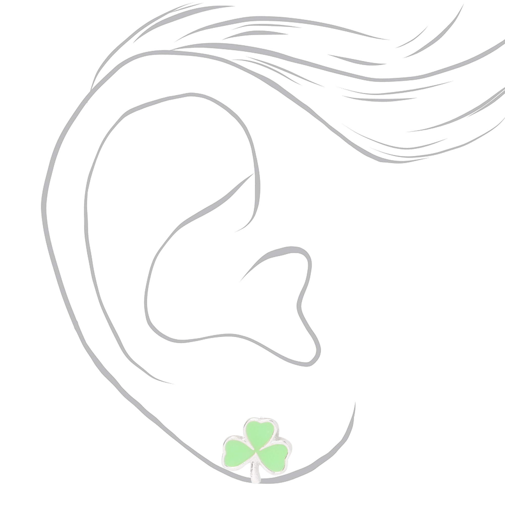 Shamrock Stud Earrings - Green,