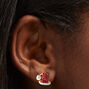 Clous d&#39;oreilles bonnet de P&egrave;re No&euml;l perles d&rsquo;imitation couleur dor&eacute;e,