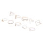 Silver Glitter Geometric Rings - 10 Pack,