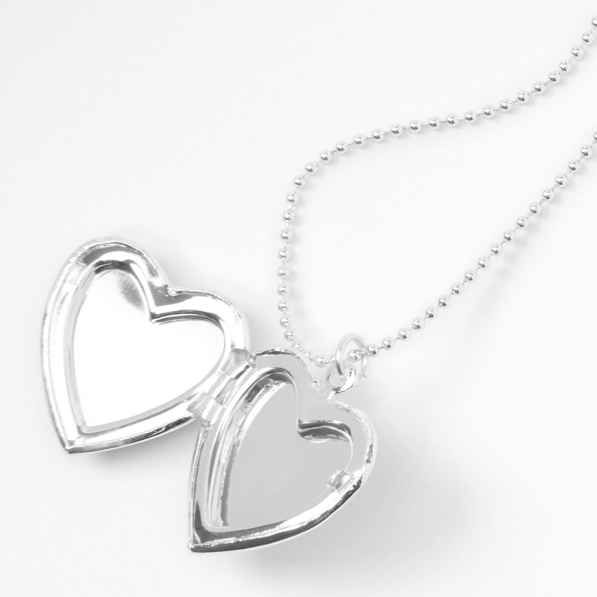 Silver Rainbow Tie Dye Heart Locket Pendant Necklace,