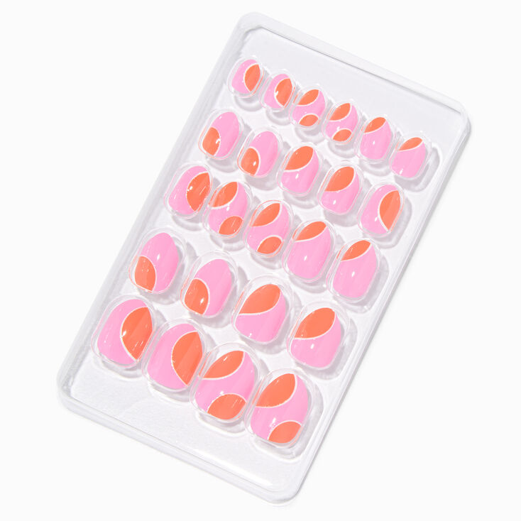 Pink Retro Stiletto Press On Vegan Faux Nail Set &#40;24 Pack&#41;,