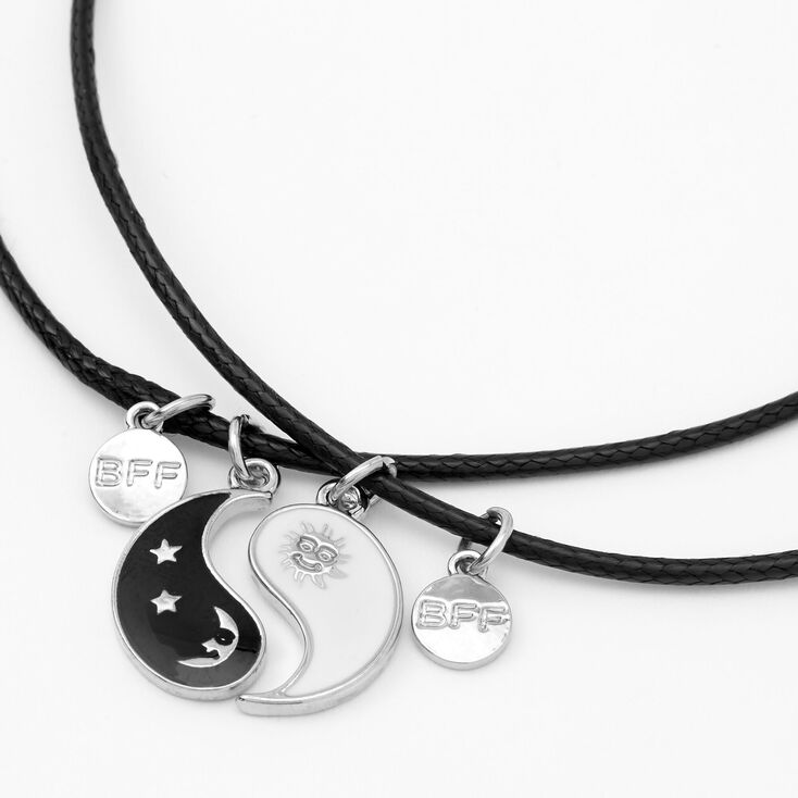 Best Friends Sun &amp; Moon Yin Yang Pendant Cord Necklaces - 2 Pack,