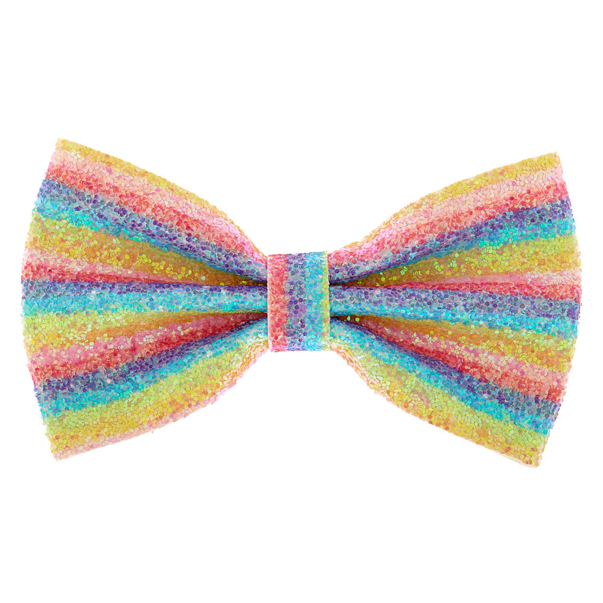 Iridescent Glitter Rainbow  Stripe Hair  Bow  Clip Claire s
