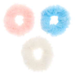 Claire&#39;s Club Small Fuzzy Pastel Hair Scrunchies - 3 Pack,