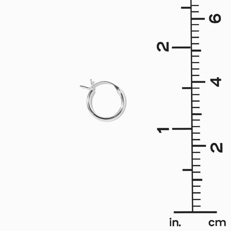 C LUXE by Claire&#39;s Sterling Silver 12MM Hinge Hoop Earrings,
