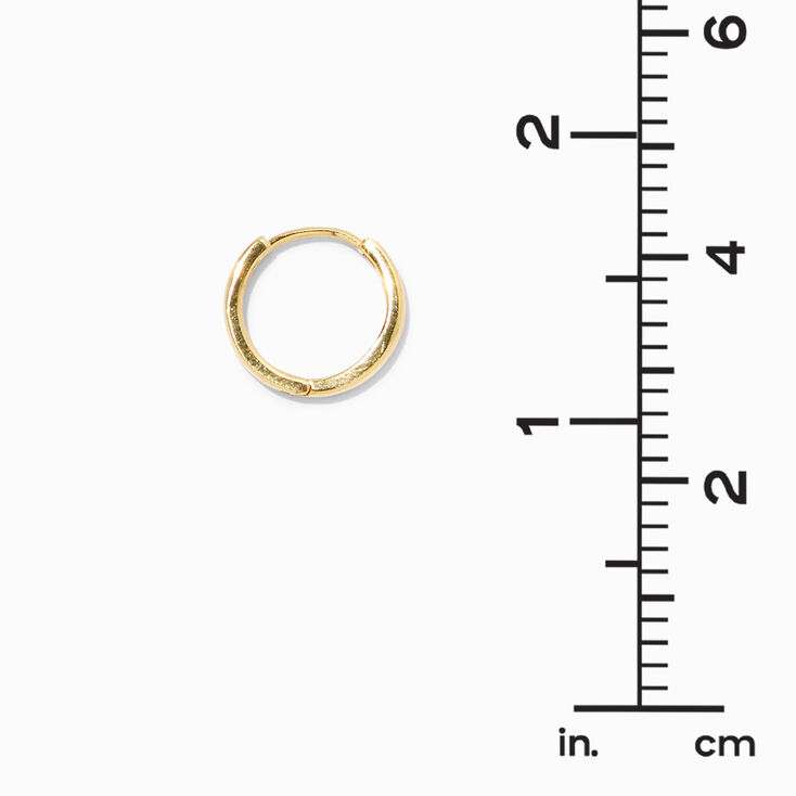 18K Gold Plated 8MM &amp; 12MM Hoop Earrings - 2 Pack,