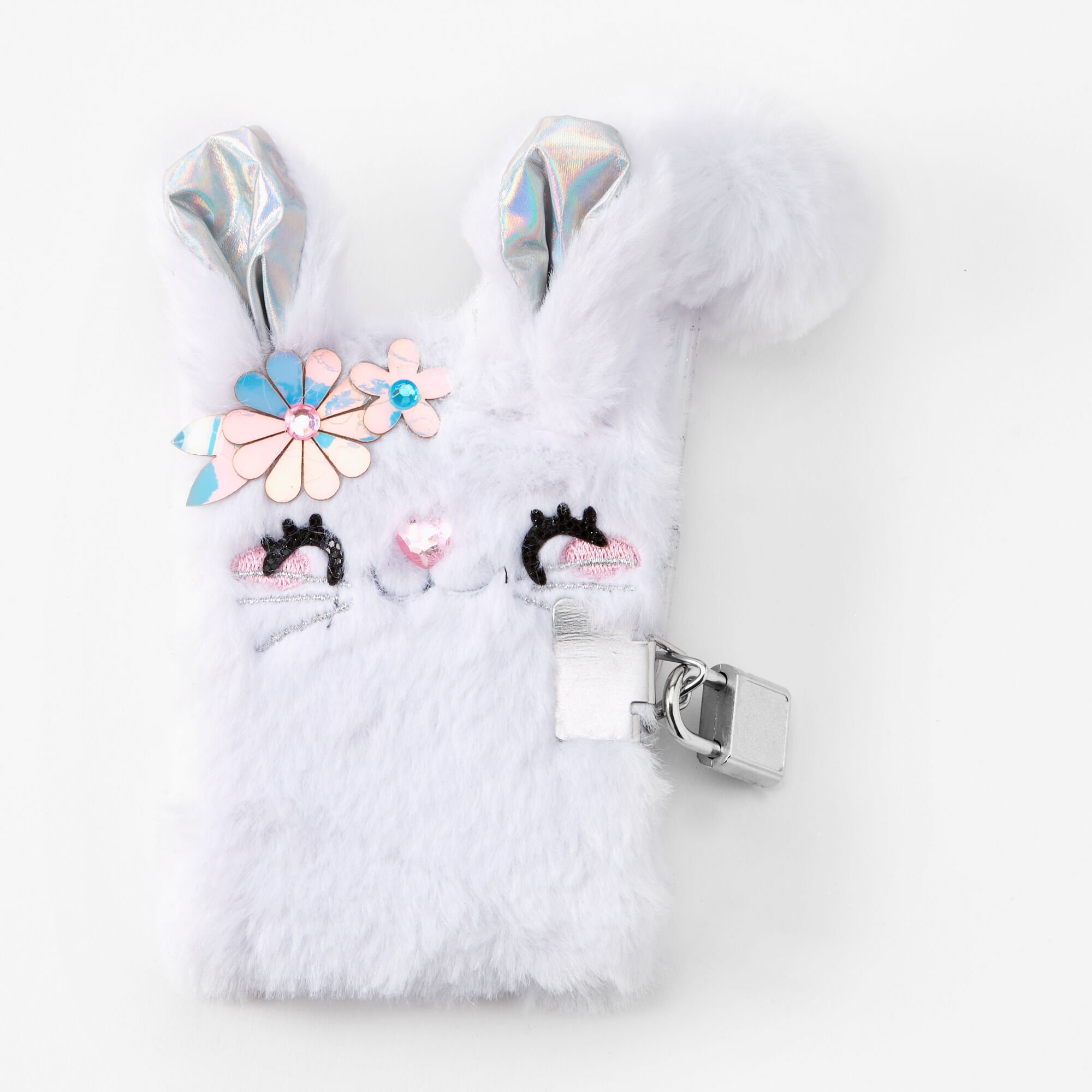 Claire's Journal intime en peluche lapin blanc Claire's Club