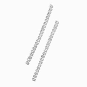 Cubic Zirconia Column 3&quot; Linear Drop Earrings,