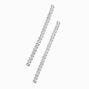 Cubic Zirconia Column 3&quot; Linear Drop Earrings,