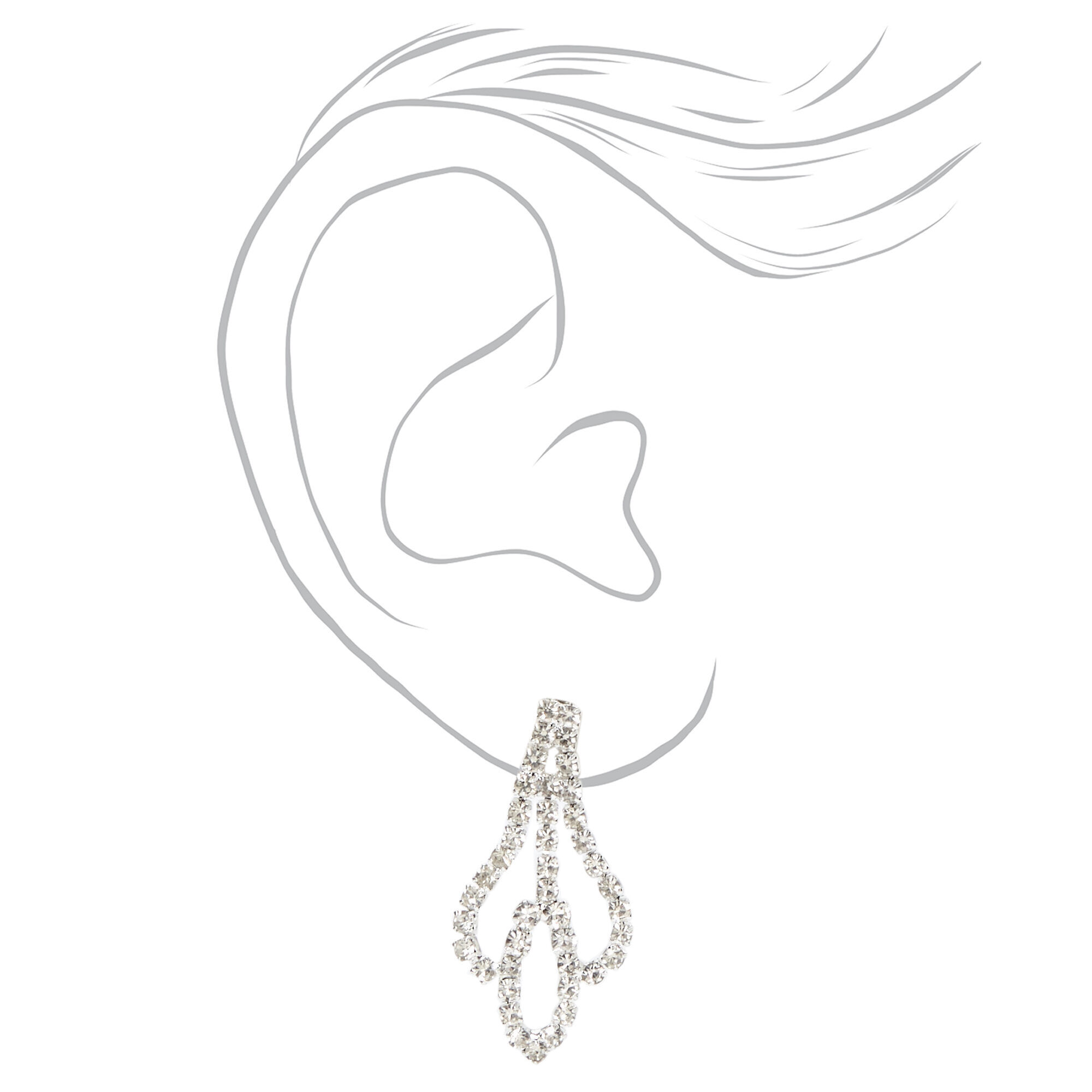 Silver Rhinestone Petal Jewelry Set - 2 Pack,