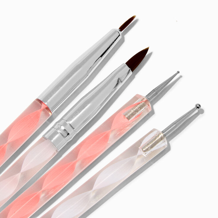 Pink &amp; Clear Nail Art Tool Set - 5 Pack,