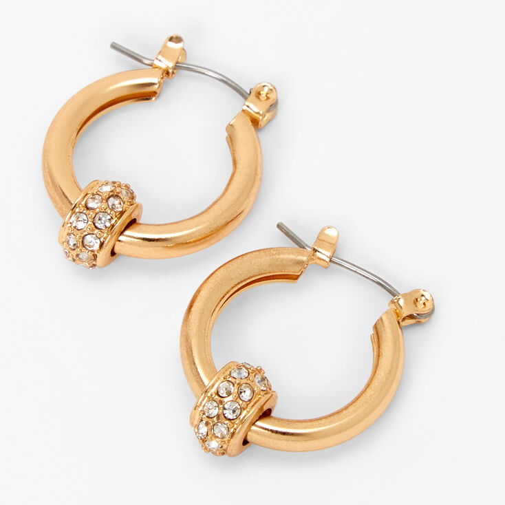 Gold 20MM Banded Hoop Earrings | Claire's US