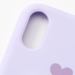 Lavender Heart Protective Phone Case - Fits iPhone XR,