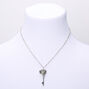 Silver Heart Key Locket Pendant Necklace,