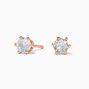 C LUXE by Claire&#39;s 18kt Gold Plated Rose Gold Cubic Zirconia 4MM Round Stud Earrings,