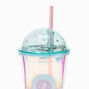 Pink Boba Tea Design Lidded Tumbler,