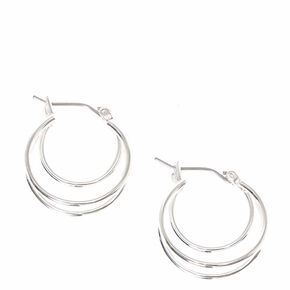 Silver-tone 20mm Triple Hoop Earrings,