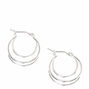 Silver-tone 20mm Triple Hoop Earrings,