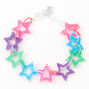 Rainbow Glitter Star Chain Bracelet,