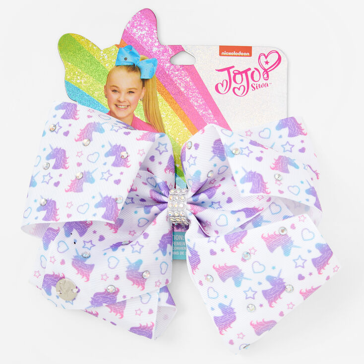 JoJo Siwa&trade; Unicorn Printed Hair Bow - White,