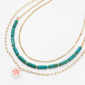 NEW Beautiful Gold Tone Natural Feather & Bead Necklace 2 Colours UK Seller