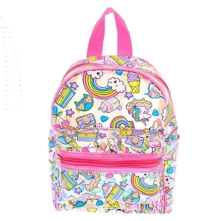 Petit sac &agrave; dos ic&ocirc;ne licorne arc-en-ciel - Rose,