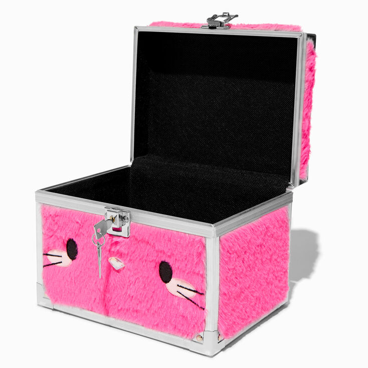Pink Cat Furry Lock Box,