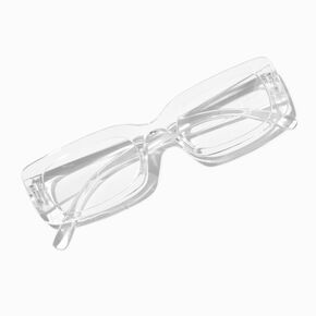 Lunettes rectangulaires &agrave; verres transparents r&eacute;duisant la lumi&egrave;re bleue - Transparent,