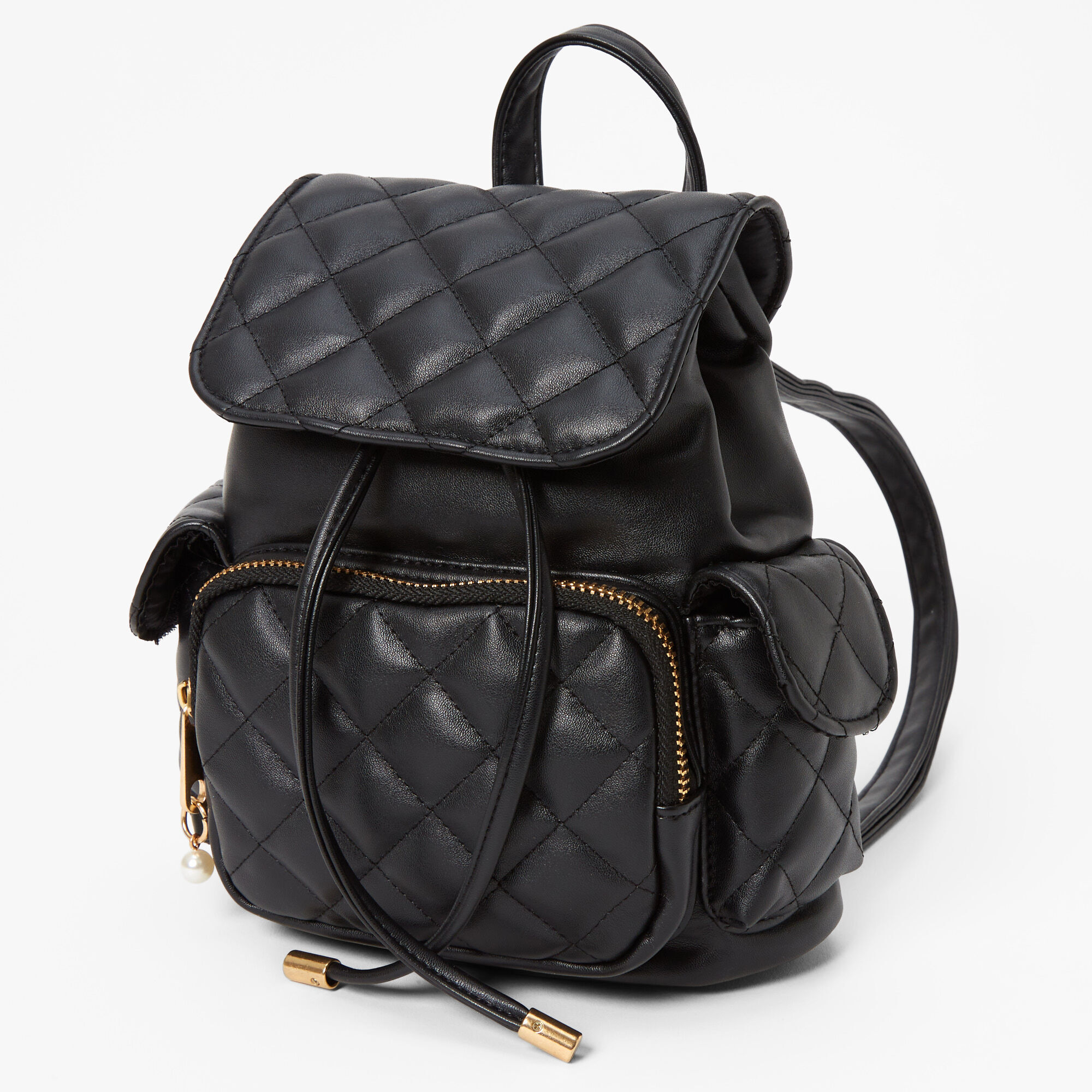 Black outlet quilted backpack