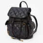 Black Quilted Flap Backpack,