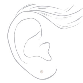 Kit de piercing d&#39;oreilles avec clous d&rsquo;oreilles boule 3&nbsp;mm or 18 carats plaqu&eacute; rhodium avec lotion de soin Rapid&trade;,
