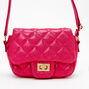 Claire&#39;s Club Quilted Mini Crossbody Bag - Fuchsia,