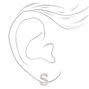Silver Crystal Initial Stud Earrings - S,