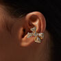 Manchette d&#39;oreille n&oelig;ud pav&eacute; strass couleur dor&eacute;e,