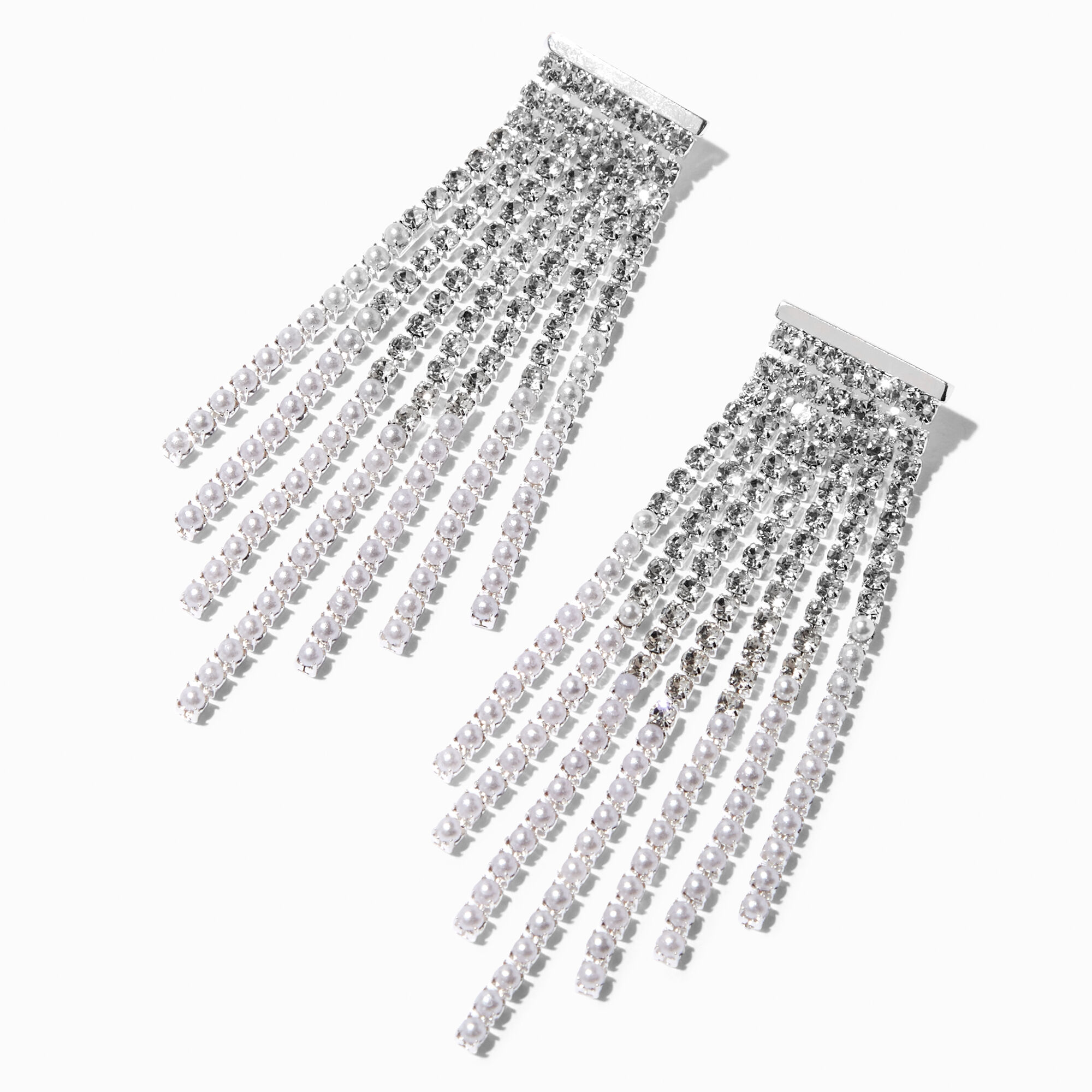 Long sterling silver fringe earrings with river rock drops – Planet Dot  Jewelry