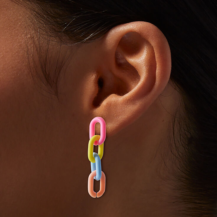 Pastel Chain Earring Stackables Set - 3 Pack,