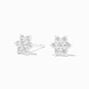 Sterling Silver Cubic Zirconia Flower 8MM Stud Earrings,