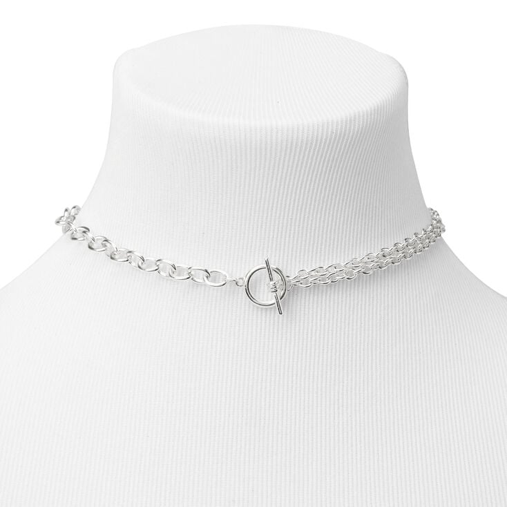 forhandler Pris rolle Silver Toggle Chain Choker Necklace | Claire's