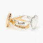 Mixed Metal Best Friends Heart Locket Rings - 2 Pack,