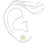 White Daisy Flower Stud Earrings,