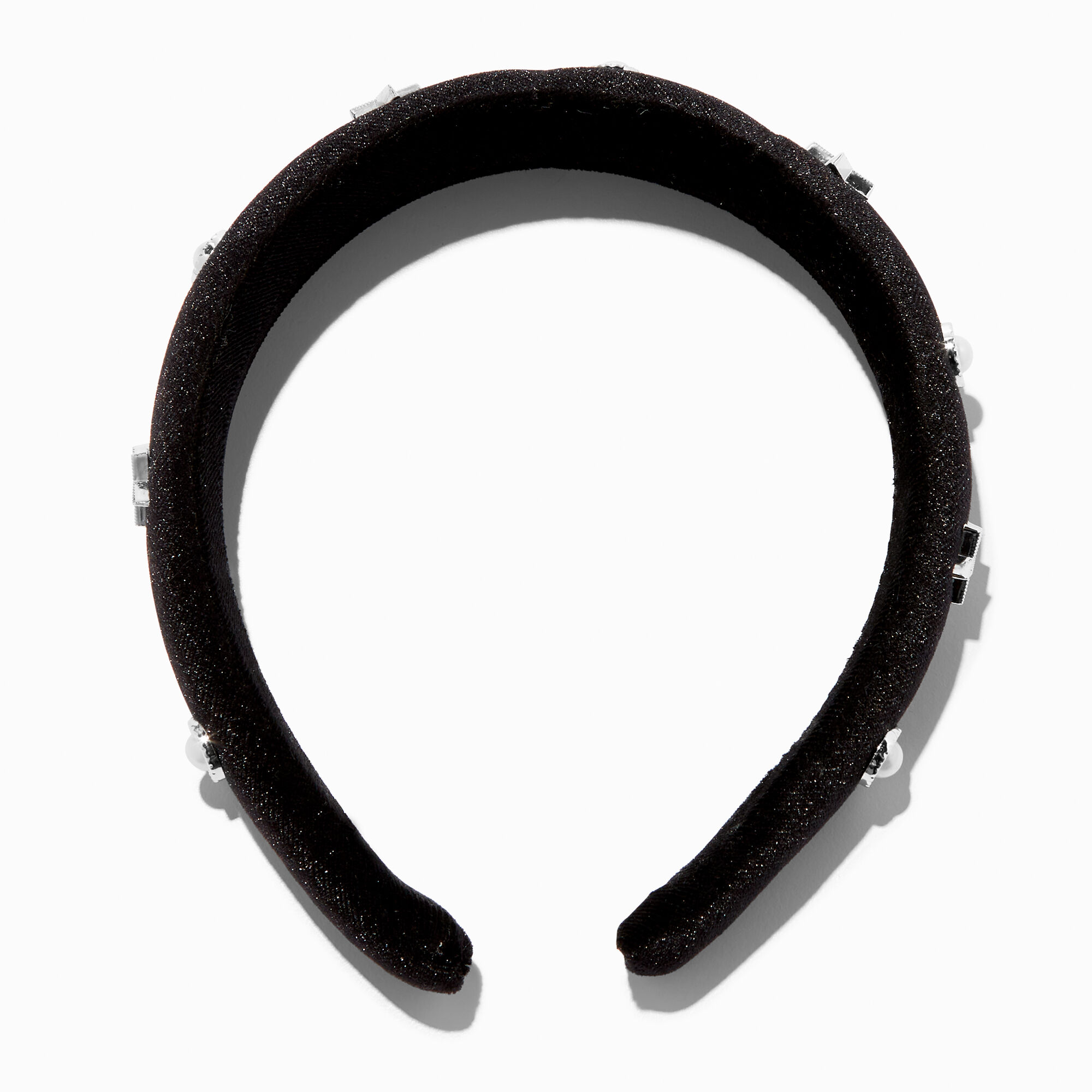 Claire's Club Black Velvet Embellished Headband
